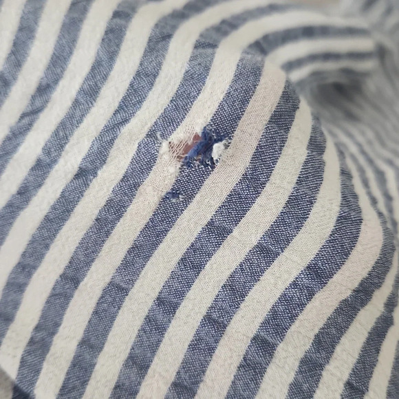 Alice + Olivia Grazi Off Shoulder Striped Maxi length Dress blue white Size 8 - Picture 7 of 7